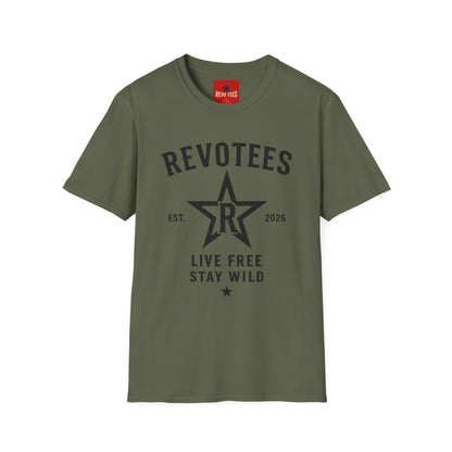 Revotees Graphic T-Shirt — "Revotees" Star Logo Tee (Est. 2026)