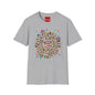Retro Character Spiral T-Shirt — 80s Cartoon Cast Design