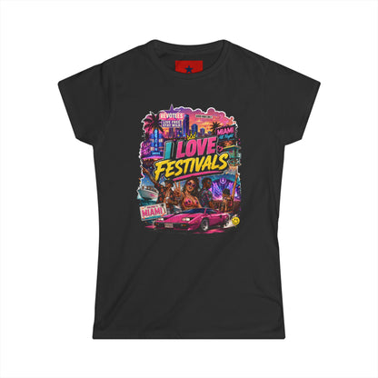 Festivals Collection: I LOVE FESTIVALS - Miami Style design round crew neck for Women