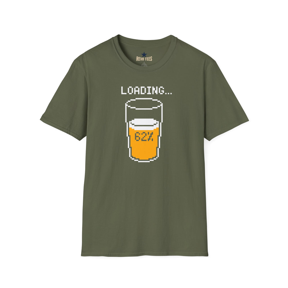 Revotees Beer Loading 62 Funny Pixel Pint Graphic for Beer Lovers T-Shirt - alternate view 4
