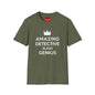 Amazing Detective Slash Genius T-Shirt — Funny Crown Graphic Tee for Sleuths & Gift Giving