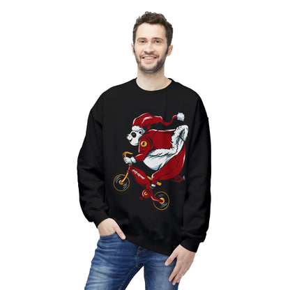 Santa Bear BMX Sweatshirt — Funny Christmas Cycling Holiday Crewneck