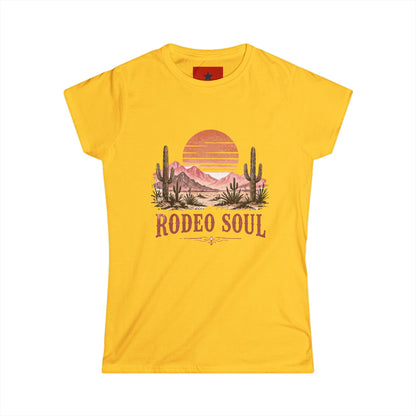 Rodeo Soul Women's Tee — Western Desert Sunset Graphic Shirt