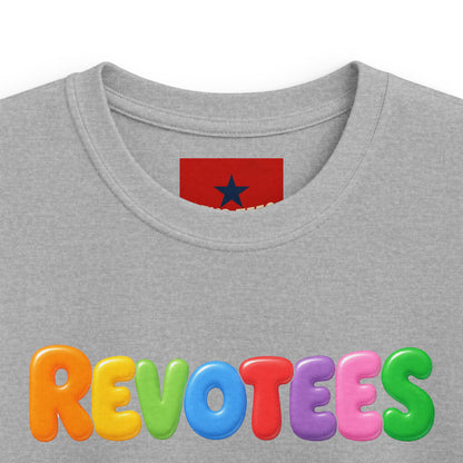 Kids Tee — Colorful 'REVOTEES' Bubble Letter Shirt for Children
