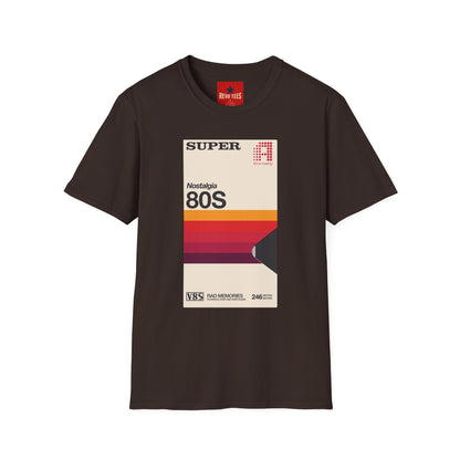 80s Nostalgia T‑Shirt — Retro Sunset Graphic Tee ("Super A" Cassette Style)