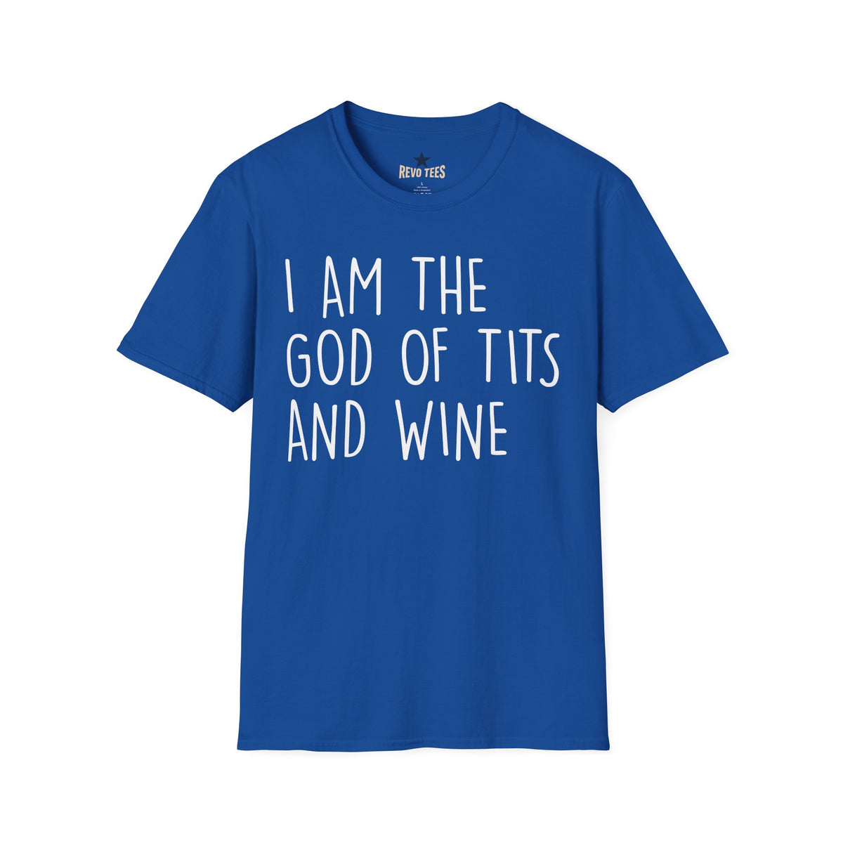 Revotees Graphic I Am the God of Tits and Wine Funny Slogan for Wine Lovers Bachelorette Gifts T-Shirt - alternate view 7