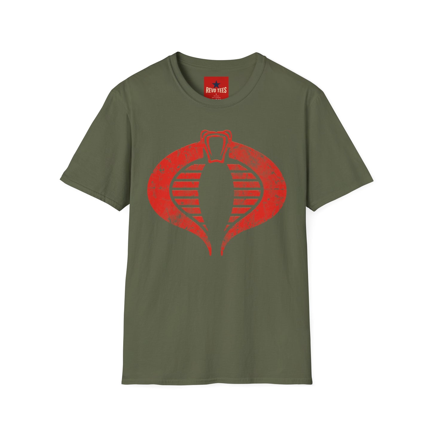 Cobra Emblem T-Shirt — Distressed Retro Snake Logo Tee