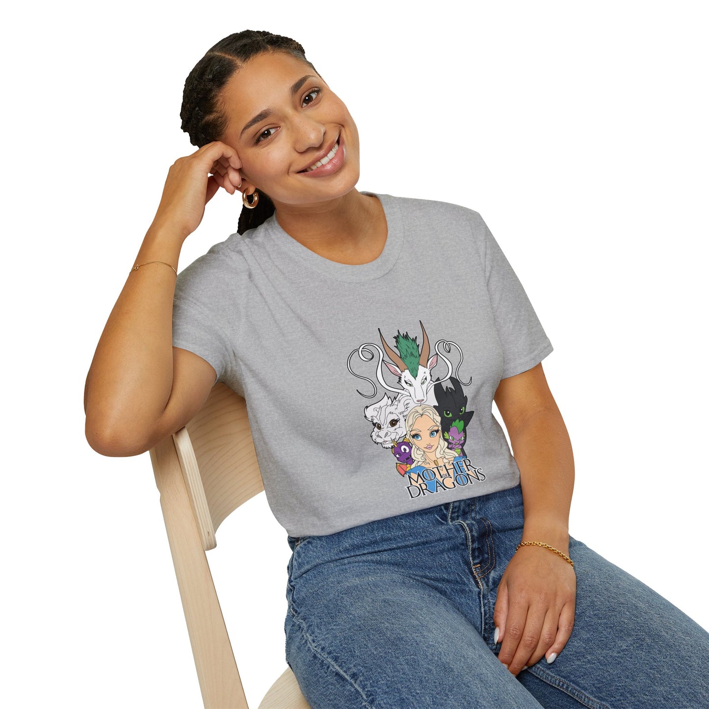 Fantasy Dragon & Beast Portrait T-Shirt — "Daughters of Dragons" Graphic Tee
