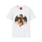 Dragon Moon T-Shirt — Black Dragon Silhouette with Orange Moon