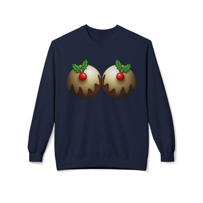 Yule Tidings We'll Twin - Christmas Puddings Crewneck Sweater