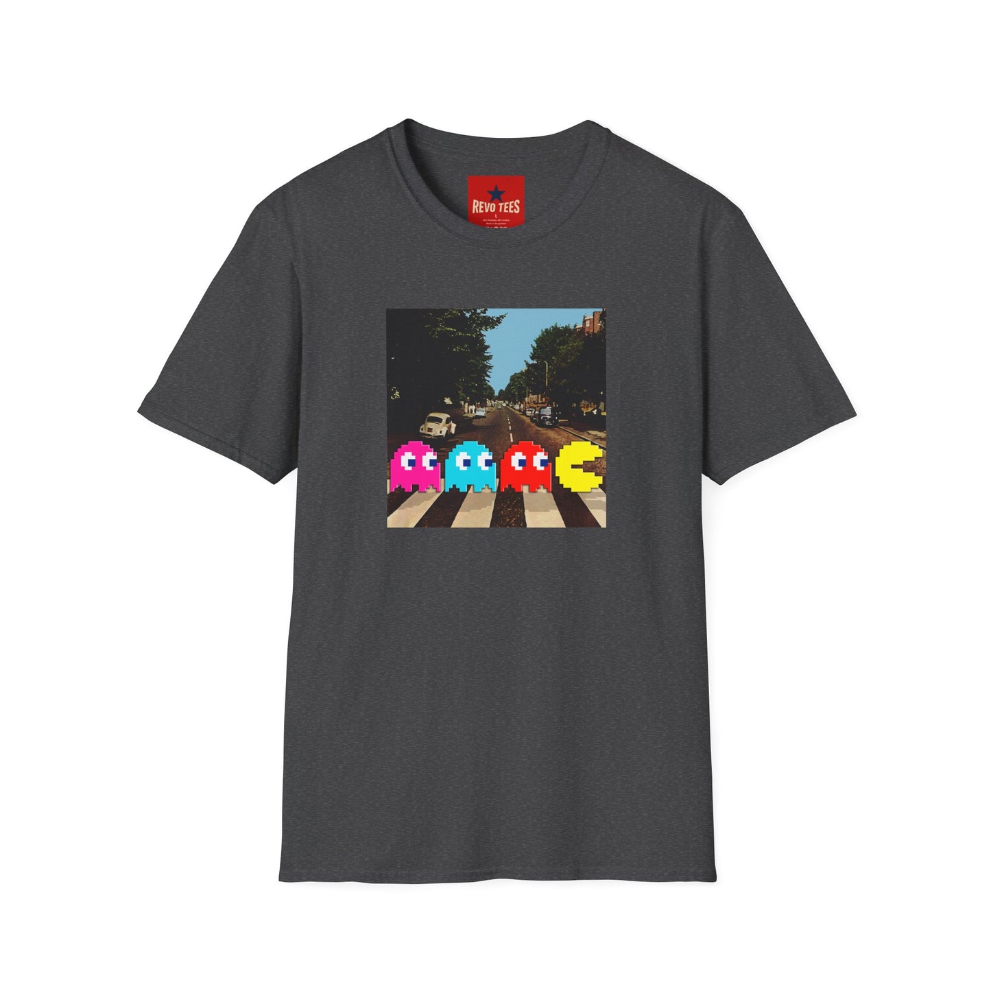 Pac‑City Arcade T‑Shirt — Retro Pixel Ghosts Crossing Graphic Tee