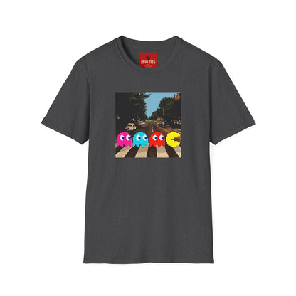 Pac‑City Arcade T‑Shirt — Retro Pixel Ghosts Crossing Graphic Tee