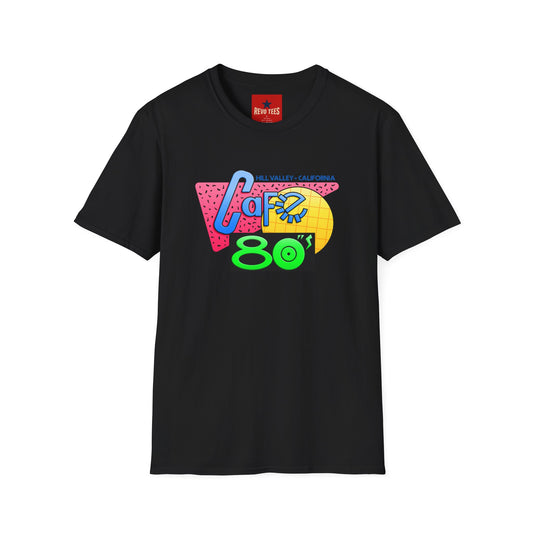Revotees Retro 80s Cafe Vintage Memphis Style Neon Graphic T-Shirt - alternate view 2