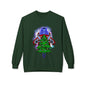 Astronaut Santa Pouncing on a Christmas Tree Crewneck Sweatshirt