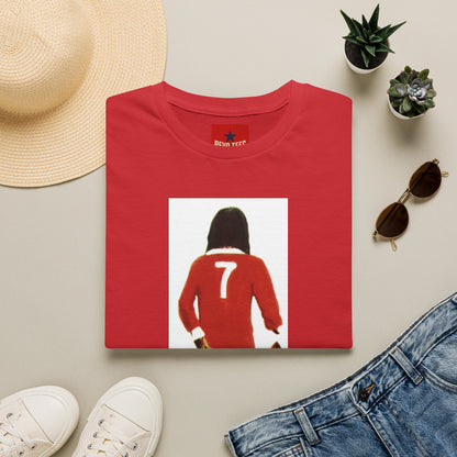 Banksy George Best Soccer Player No.7 Graphic T-Shirt — Retro Football Jersey Illustration