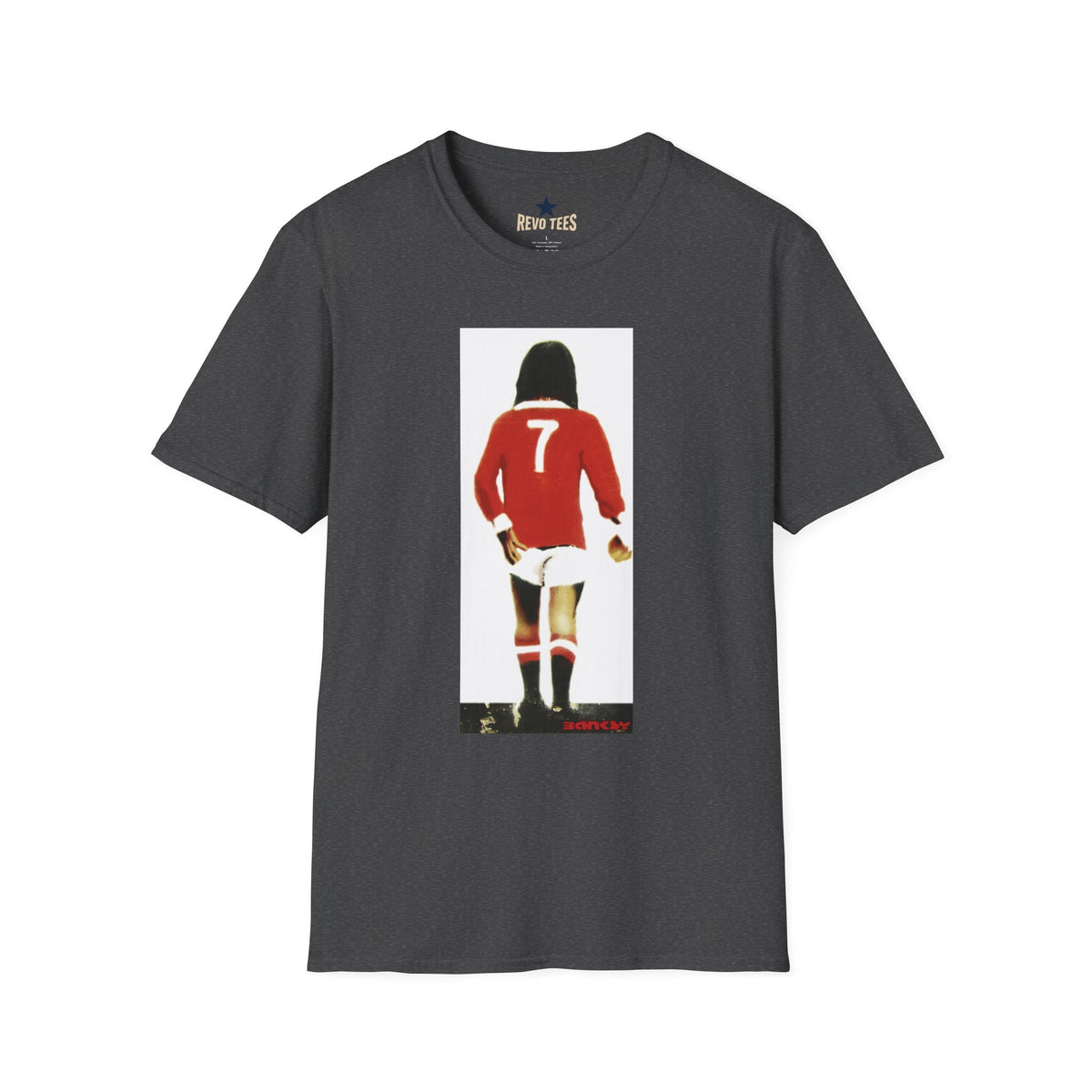Revotees Banksy George Best Soccer Player No 7 Graphic Retro Football Jersey Illustration T-Shirt - alternate view 7