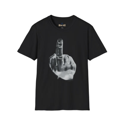 Revotees Graphic Grayscale Middle Finger Design T-Shirt
