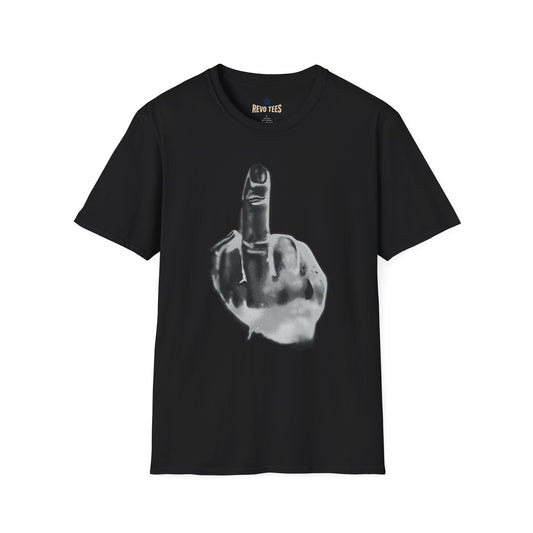 Revotees Graphic Grayscale Middle Finger Design T-Shirt