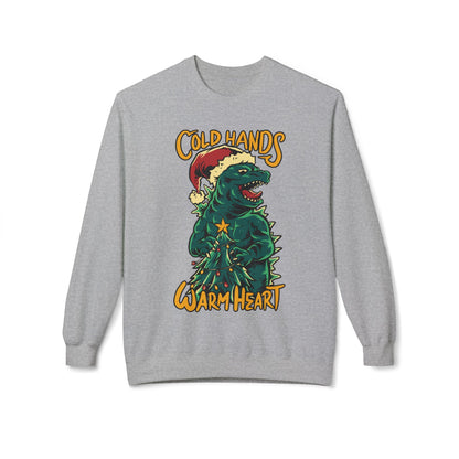 Christmas Godzilla - "Cold Hands Warm Heart" Holiday Crewneck Sweatshirt
