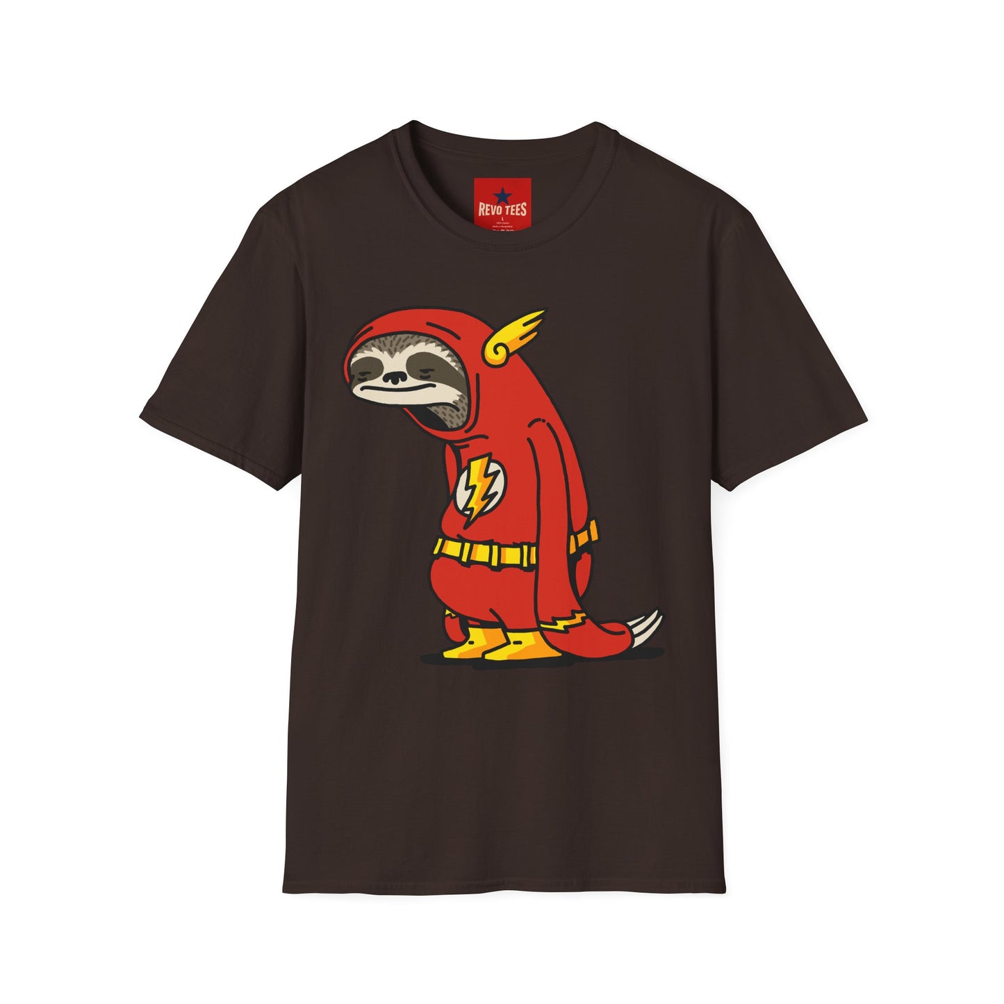 Funny Sloth Flash T-Shirt — Lazy Superhero Graphic Tee