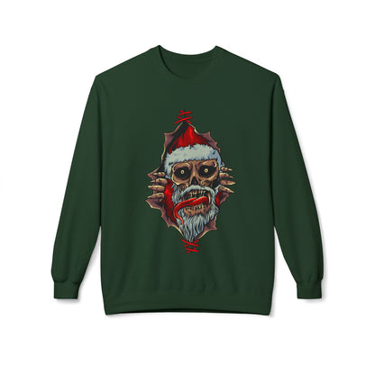 Skull Santa Crewneck Sweatshirt — Horror Christmas Graphic