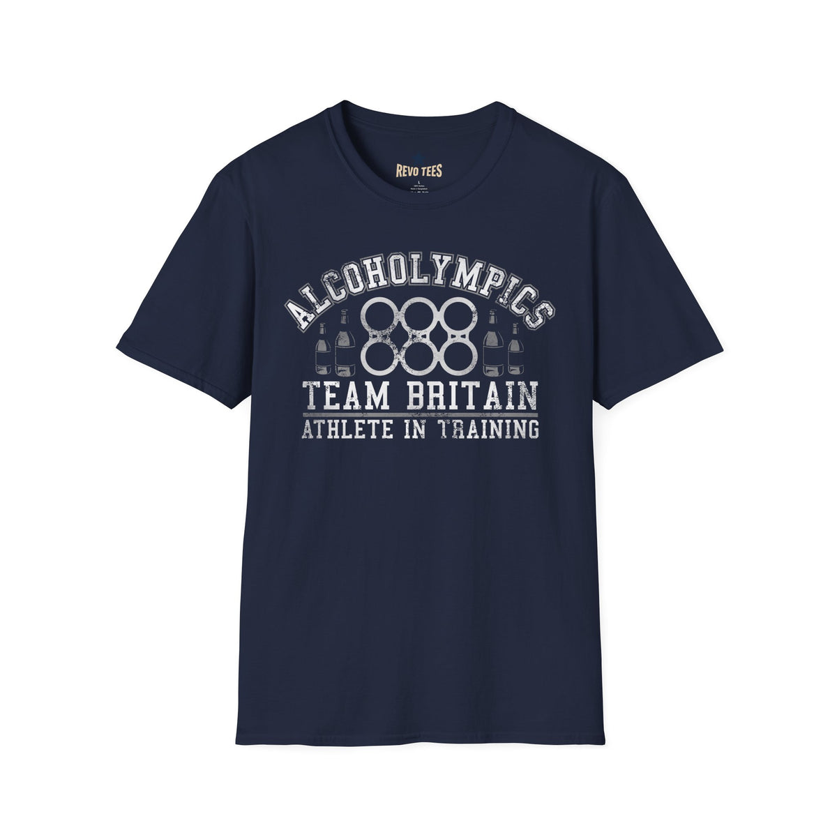 Revotees Alcoholympics Team Britain Funny Drinking Crew T-Shirt