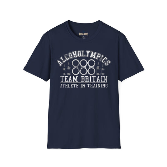 Revotees Alcoholympics Team Britain Funny Drinking Crew T-Shirt