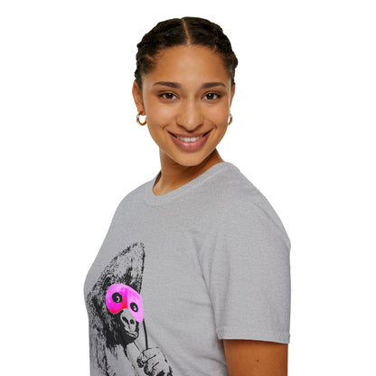 Banksy Gorilla with Pink Sleep Mask T-Shirt