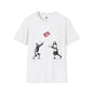 Revotees Banksy No More Games Vintage Kids Throwing No More Games Patch Graphic T-Shirt
