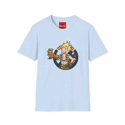 Junkrat-Inspired Gamer Tee — Cartoon Explosive Hero Graphic T-Shirt