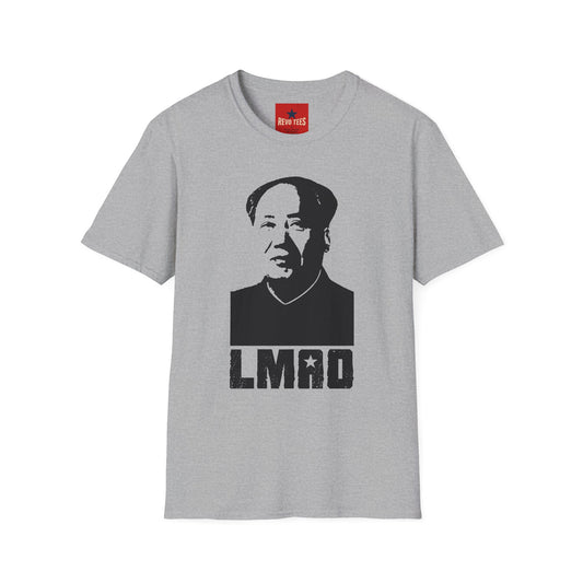Revotees Graphic with Bold Monochrome Portrait and Lmao Text T-Shirt - alternate view 2