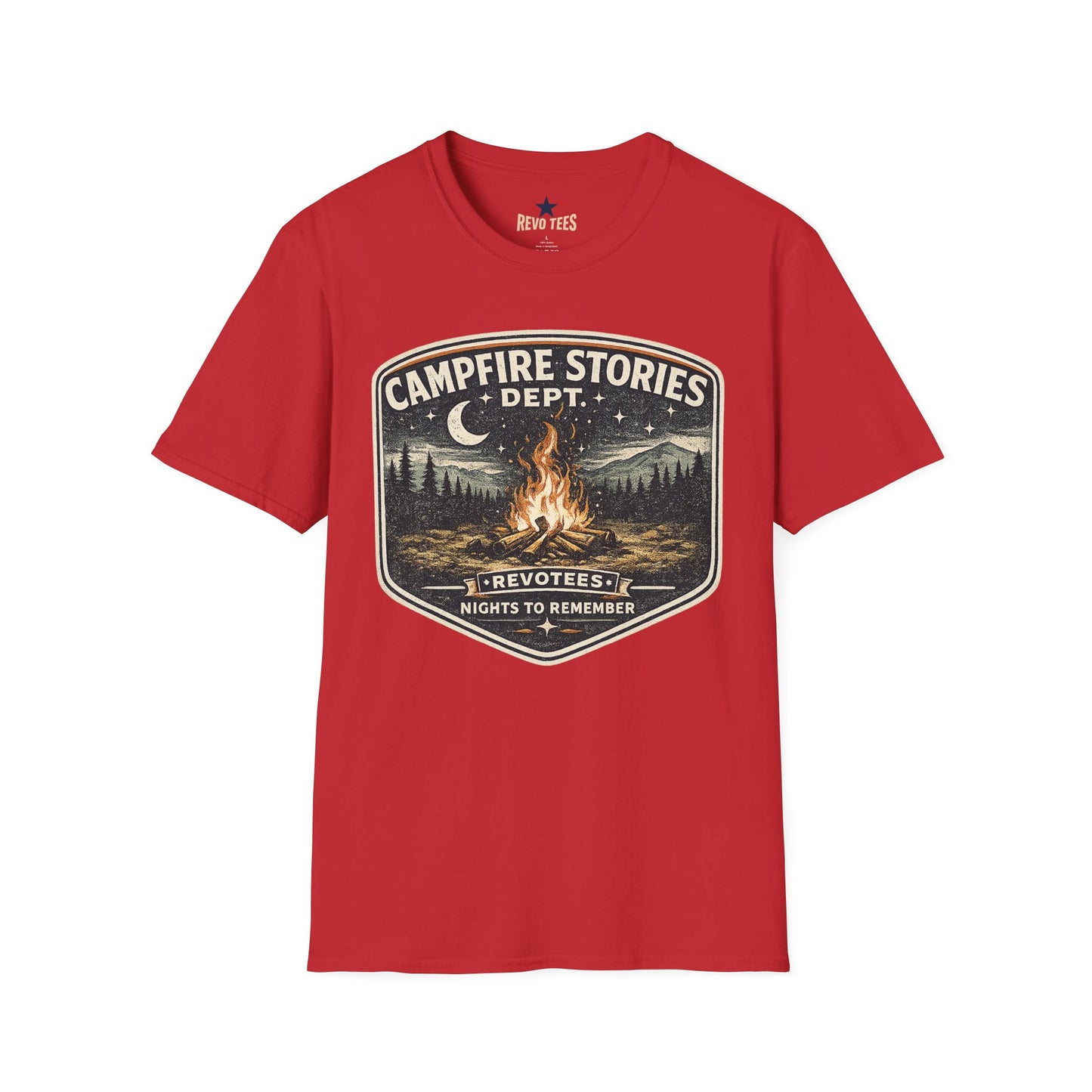 REVOTEES Campfire Stories T‑Shirt — Vintage Bonfire Graphic Tee
