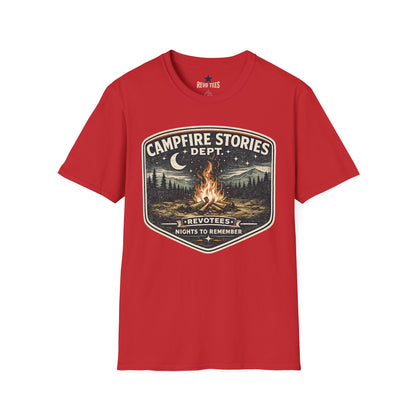 REVOTEES Campfire Stories T‑Shirt — Vintage Bonfire Graphic Tee