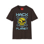Hack the Planet T-Shirt — Retro Pixel Skull Hacker Graphic Tee