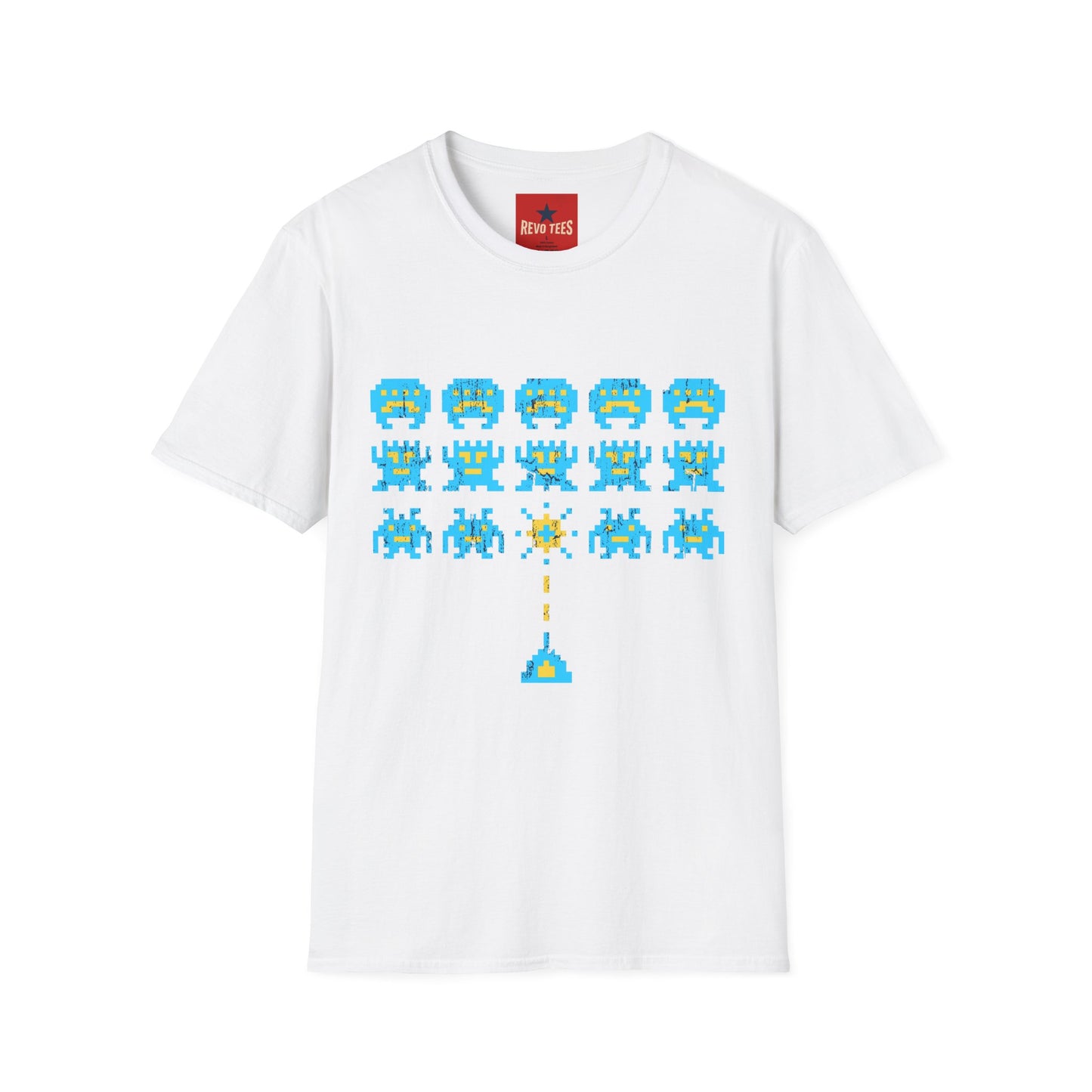 Retro Pixel Space Invaders T-Shirt — Vintage Arcade Gaming Tee