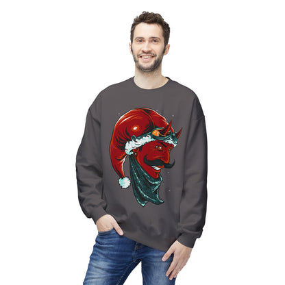 Devil Santa — Vintage Holiday Demon Graphic Crewneck Sweatshirt