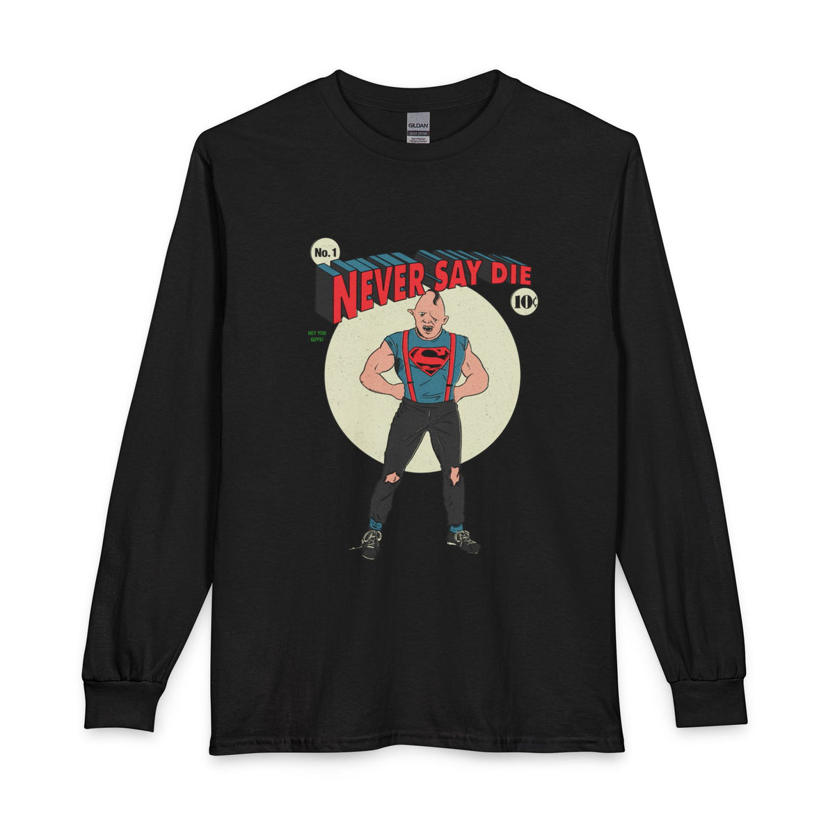 Revotees Goonies Sloth Never Say Die Retro Strongman Long-Sleeve T-Shirt - alternate view 3