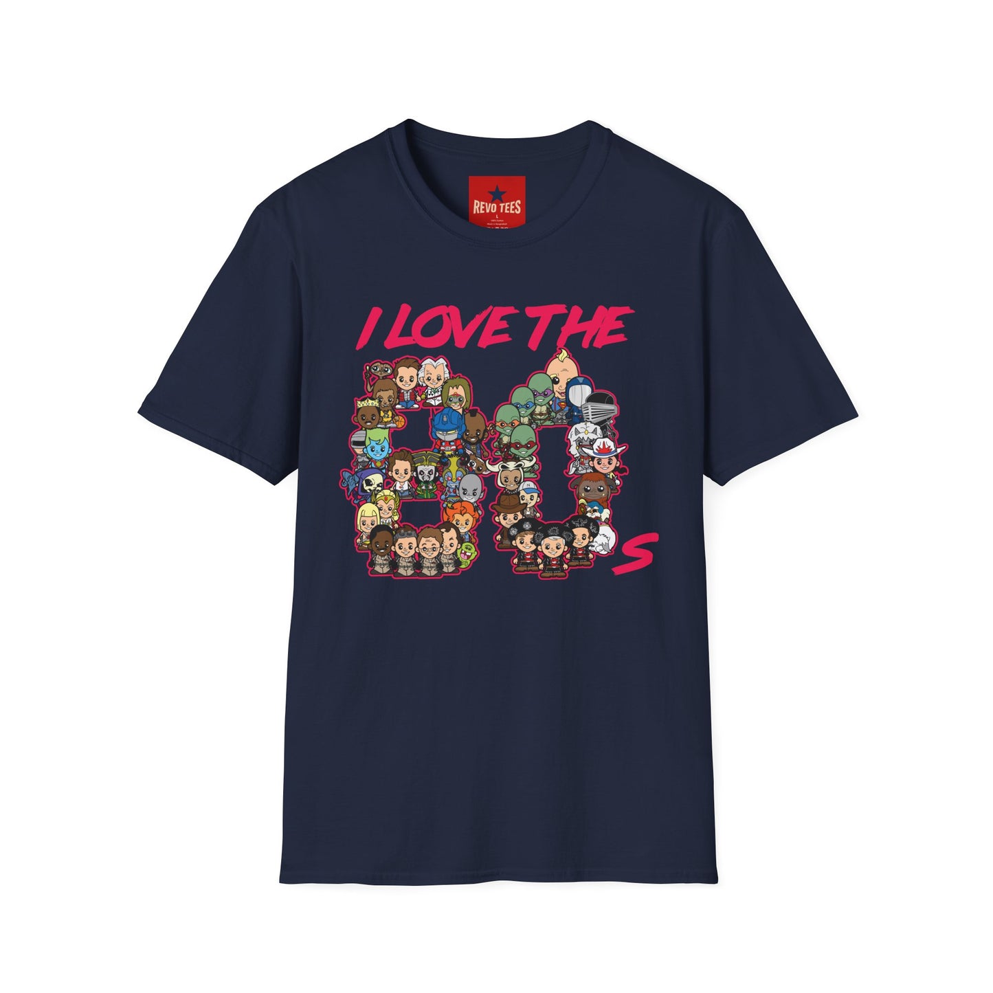 T-Shirt — "I Love the 80s" Retro Pop Culture Character Tee