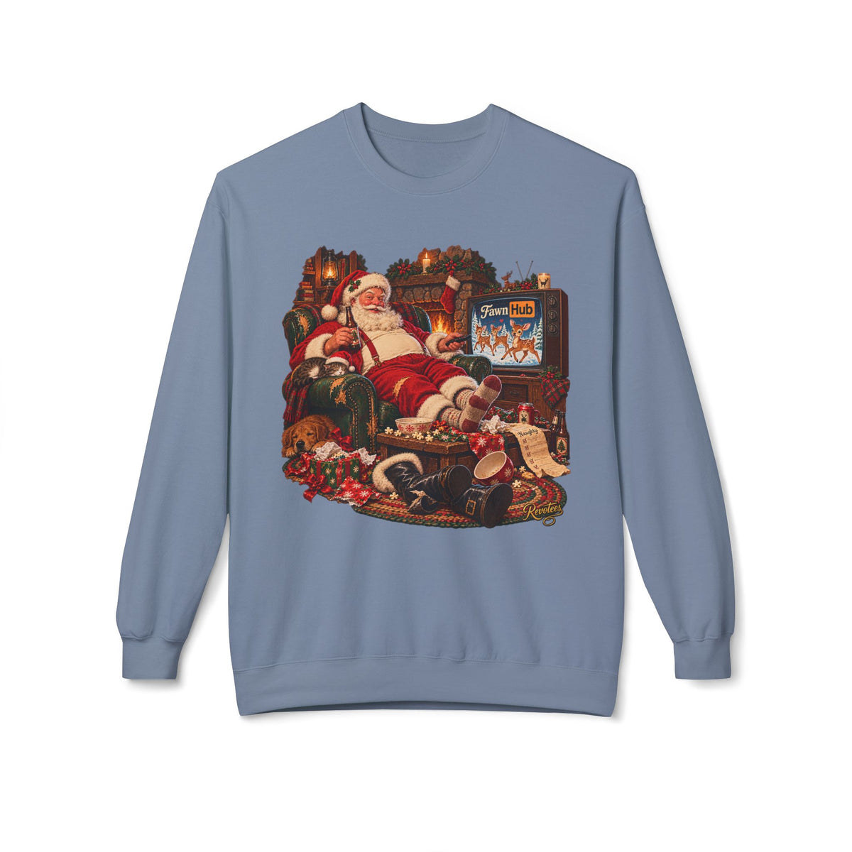 REVOTEES Santa's lil' secret - Vintage Christmas Crewneck Sweatshirt