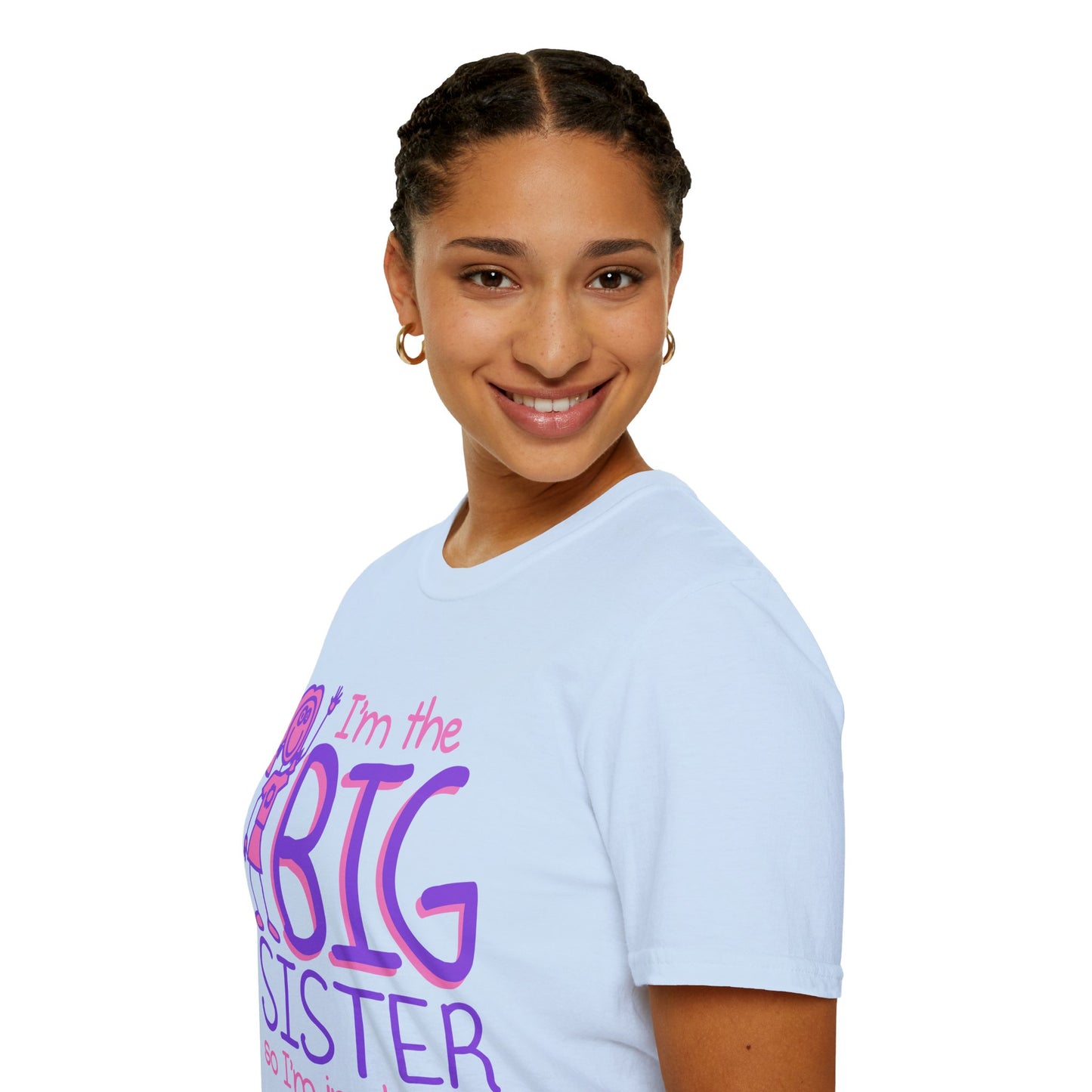 Big Sister T-Shirt — "I'm the Big Sister" Cute Pink & Purple Kids/Family Tee