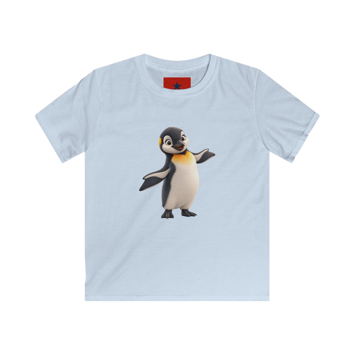 Kids Penguin Graphic Tee — Cute Dancing Penguin Shirt front and back design