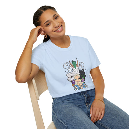 Fantasy Dragon & Beast Portrait T-Shirt — "Daughters of Dragons" Graphic Tee