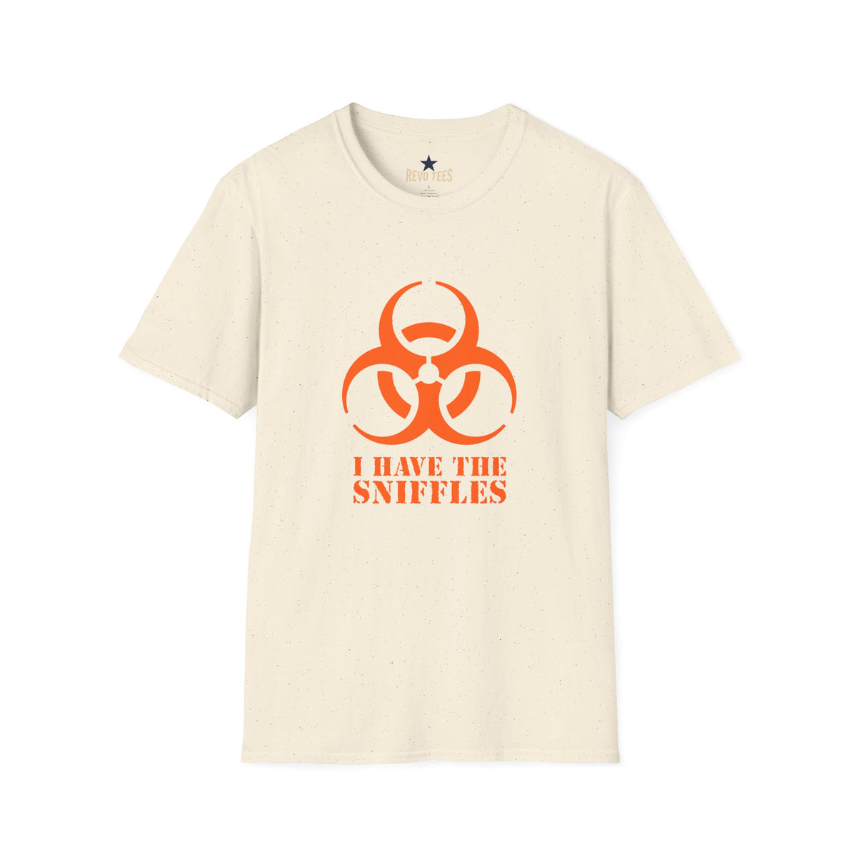 Revotees Graphic Orange Biohazard Icon with I Have the Sniffles T-Shirt - alternate view 6