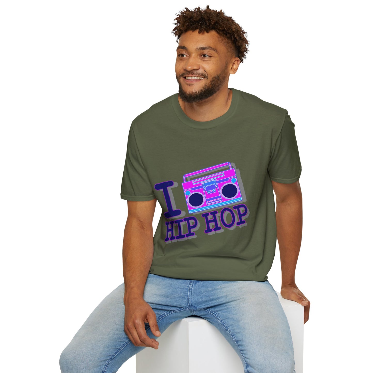 Hip Hop Boombox T-Shirt — "I  Hip Hop" Retro Music Tee