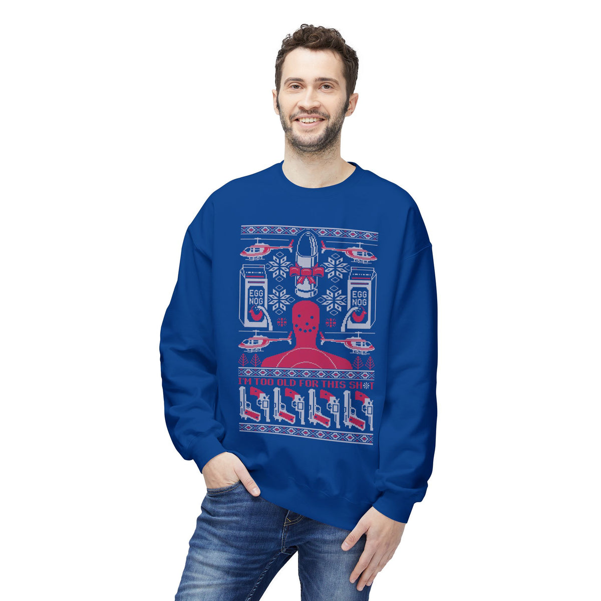 Lethal Knitting - Too Old For This Sh!t Christmas Ugly Sweater