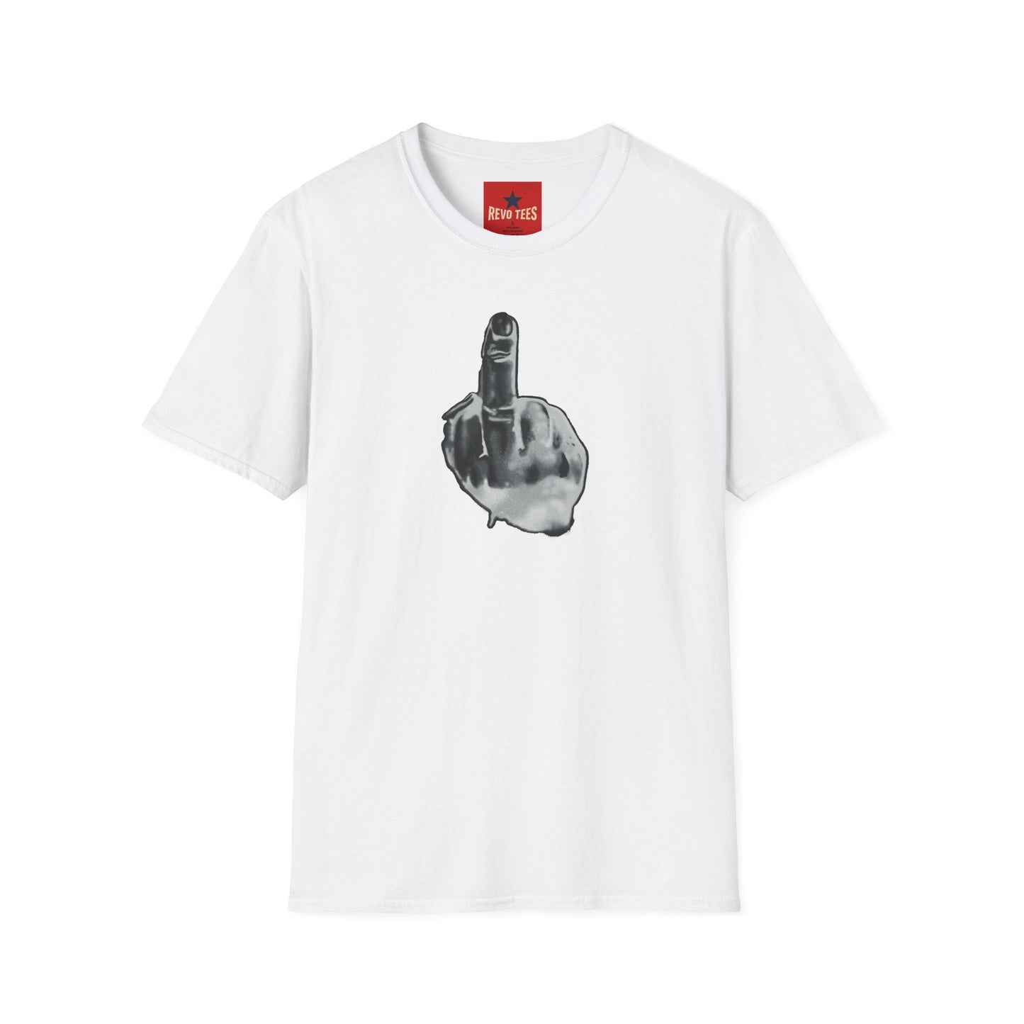 Graphic T-Shirt — Grayscale Middle Finger Design