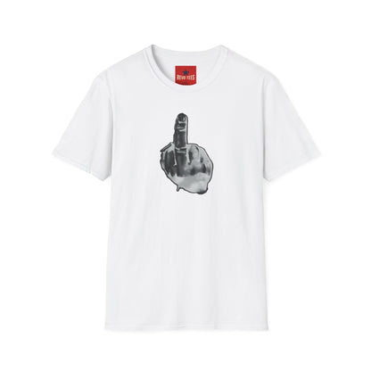 Graphic T-Shirt — Grayscale Middle Finger Design