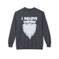 "I Believe" Santa Beard Holiday Crewneck Sweatshirt