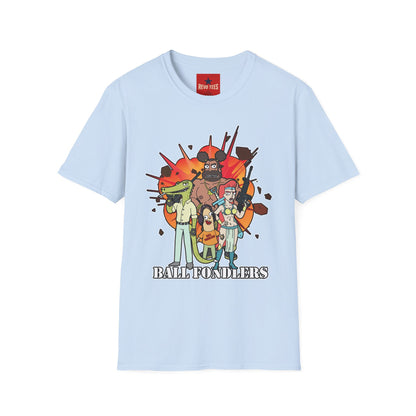 Cartoon Apocalypse T-Shirt — Retro Comic Crew with 'Built to Deliver' Design