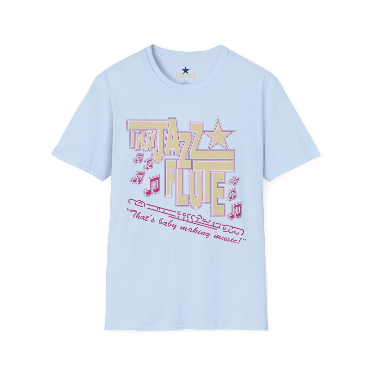 Revotees Jazz Flute Graphic Retro Musical Notes Shirt for Players Fans T-Shirt - alternate view 8